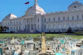photo of Haitian presidential palace and graves